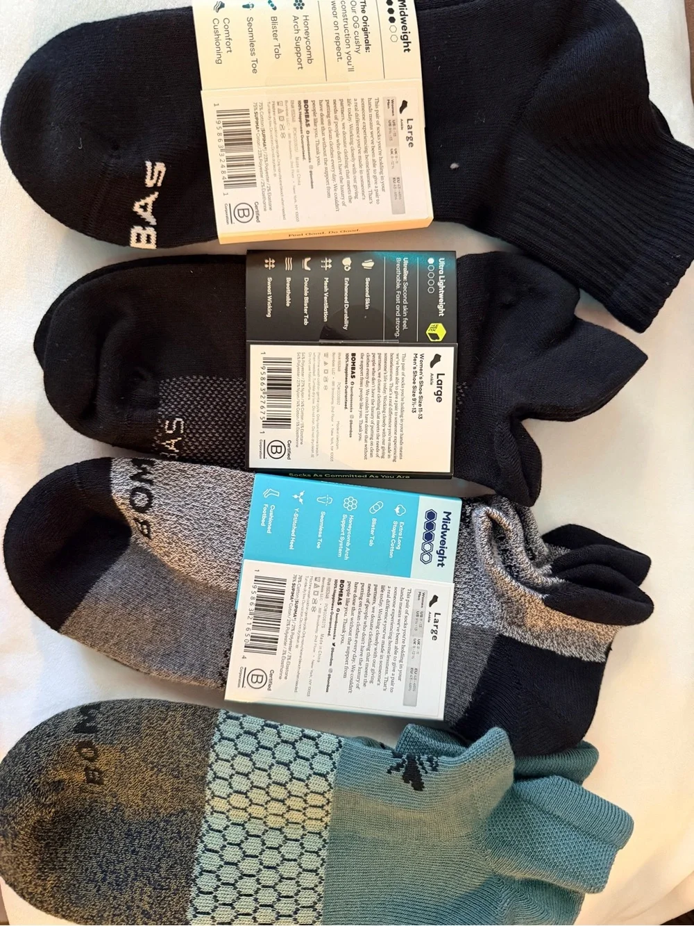 Bombas Sock Bundle Size Mens Large